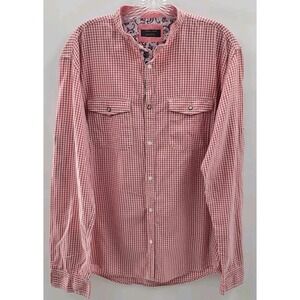 Zara Men Pearl Snap Button Shirt Mens Large Red‎ Plaid